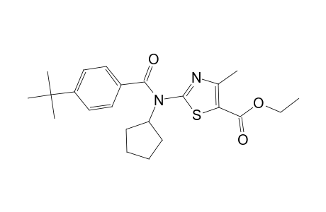 Ethyl 2-[(4-tert-butylbenzoyl)(cyclopentyl)amino]-4-methyl-1,3-thiazole-5-carboxylate