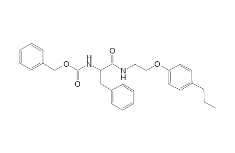 (phenylmethyl) N-[1-oxidanylidene-3-phenyl-1-[2-(4-propylphenoxy)ethylamino]propan-2-yl]carbamate