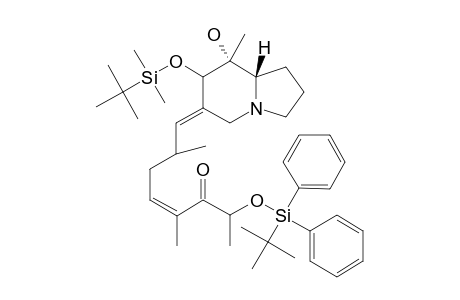 (8R,8as)-7-[[(dimethylethyl)dimethylsilyl]oxy]-8-hydroxy-8-methyl-6-((Z)-2(R,5-dimethyl-7-[[(dimethylethyl)diphenylsilyl]oxy]-6-oxo-4-octen-1-ylidene)octahydroindolozine