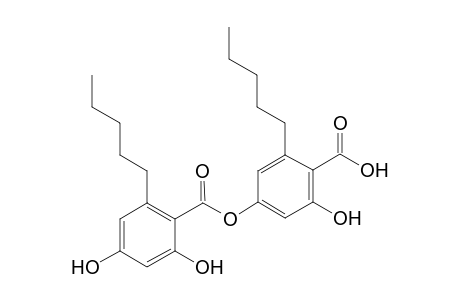 Benzoic acid, 2,4-dihydroxy-6-pentyl-, 4-carboxy-3-hydroxy-5-pentylphenyl ester