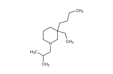 3-butyl-3-ethyl-1-isobutylpiperidine