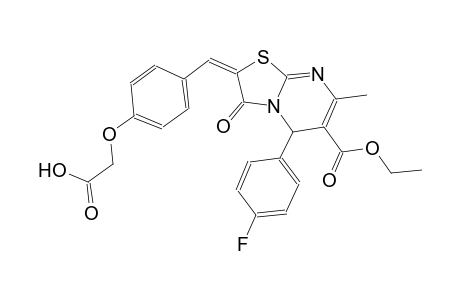 {4-[(E)-(6-(ethoxycarbonyl)-5-(4-fluorophenyl)-7-methyl-3-oxo-5H-[1,3]thiazolo[3,2-a]pyrimidin-2(3H)-ylidene)methyl]phenoxy}acetic acid