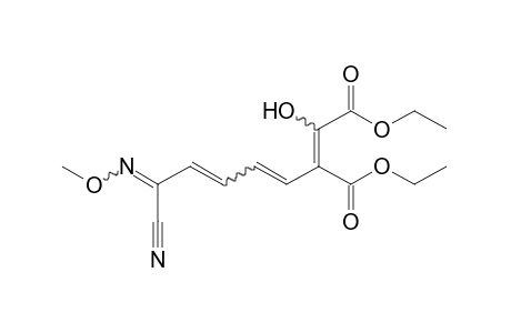 (5-cyano-5-oxo-1,3-pentadienyl)hydroxybutenedioic acid, diethyl ester, O-methyloxime