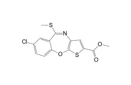 7-chloro-5-(methylthio)-2-thieno[2,3-b][1,4]benzoxazepinecarboxylic acid methyl ester