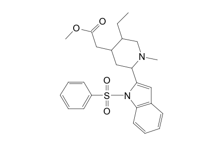 Methyl 5-ethyl-1-methyl-2-[1-(phenylsulfonyl)-2-indolyl]-piperidine-4-acetate