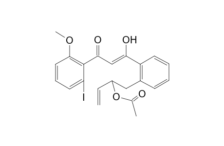 1-{2'-[1"-Hydroxy-3"-(2"'-iodo-6"'-methoxyphenyl)-3"-oxopropenyl]benzyll}-allyl Acetate