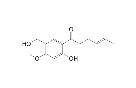 1-[2'-Hydroxy-4'-methoxy-5'-(hydroxymethyl)phenyl]-(E)-4-hexen-1-one