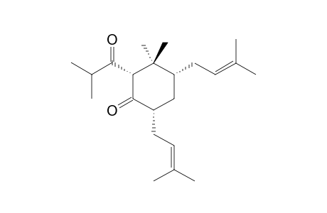 GARCINIELLIPTONE-N;3,3-DIMETHYL-4-ALPHA,6-ALPHA-DI-(GAMMA,GAMMA-DIMETHYLALLYL)-2-ALPHA-(2-METHYL-1-OXOPROPYL)-CYCLOHEXANONE