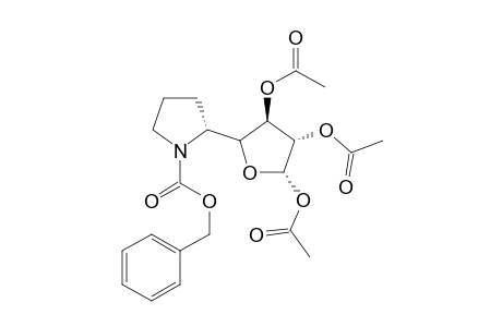1-Pyrrolidinecarboxylic acid, 2-[3,4,5-tris(acetyloxy)tetrahydro-2-furanyl]-, phenylmethyl ester, [2R-[2.alpha.(R*),3.alpha.,4.beta.,5.beta.]]-