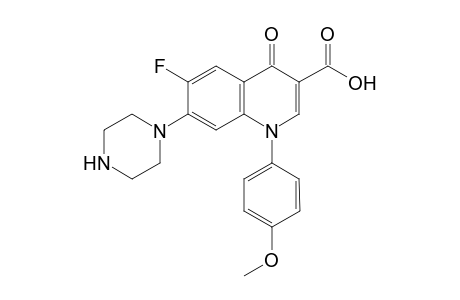 1-(p-Methoxyphenyl)-7-(piperazin-1'-yl)-3-(hydroxycarnonyl)-6-fluoro-1,4-dihydro-4-quinolone