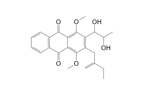 2-(1',2'-DIHYDROXYPROPYL)-3-(2''-ETHYLPROP-2''-ENYL)-1,4-DIMETHOXYANTHRAQUINONE