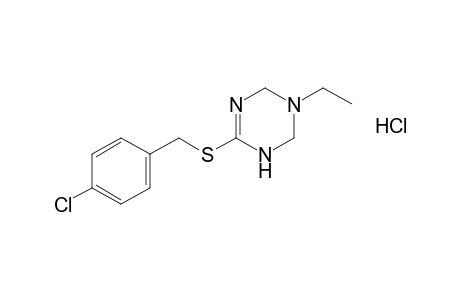 6-[(p-chlorobenzyl)thio]-3-ethyl-1,2,3,4-tetrahydro-s-triazine, monohydrochloride