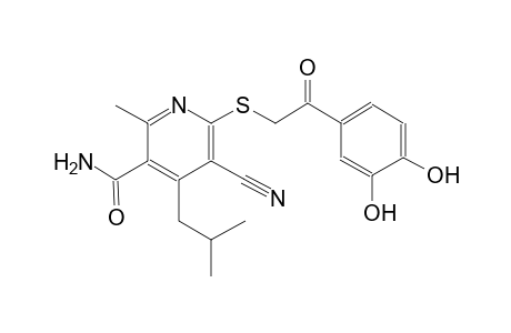 3-pyridinecarboxamide, 5-cyano-6-[[2-(3,4-dihydroxyphenyl)-2-oxoethyl]thio]-2-methyl-4-(2-methylpropyl)-