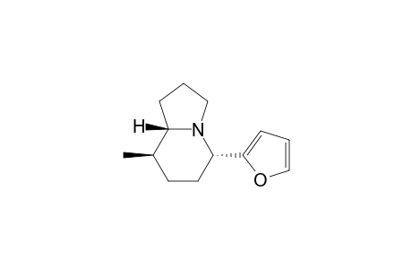 (5.alpha.,8.beta.,8a.beta.)-(+-)-5-(2-furanyl)octahydro-8-methyl-indolizine