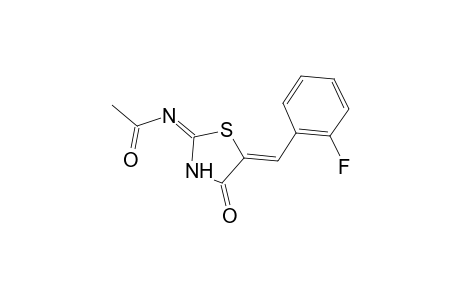 N-[(2E,5Z)-5-(2-fluorobenzylidene)-4-oxo-1,3-thiazolidin-2-ylidene]acetamide