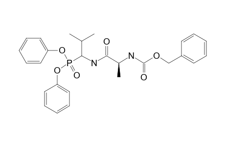 diphenyl N-(benzyloxycarbonyl)-L-alanyl-(2-decarboxy-DL-valin-2-yl)phosphonate