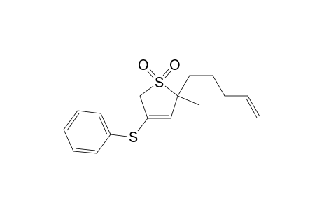 2-Methyl-2-(4-pentenyl)-4-(phenylthio)-3-sulfolene