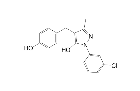 1-(m-chlorophenyl)-4-(p-hydroxybenzyl)-3-methylpyrazol-5-ol
