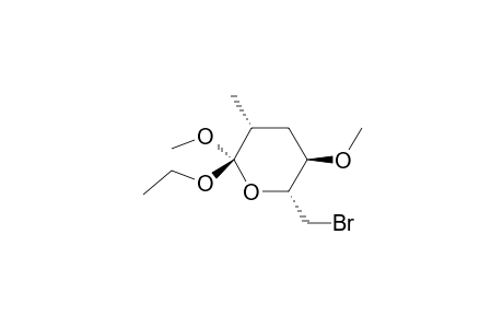 2H-Pyran, 6-(bromomethyl)-2-ethoxytetrahydro-2,5-dimethoxy-3-methyl-, [2S-(2.alpha.,3.alpha.,5.beta.,6.alpha.)]-