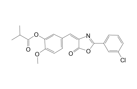 5-[(E)-(2-(3-chlorophenyl)-5-oxo-1,3-oxazol-4(5H)-ylidene)methyl]-2-methoxyphenyl 2-methylpropanoate