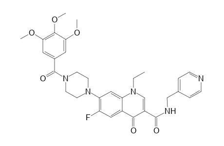 1-ethyl-6-fluoro-4-oxo-N-(4-pyridinylmethyl)-7-[4-(3,4,5-trimethoxybenzoyl)-1-piperazinyl]-1,4-dihydro-3-quinolinecarboxamide