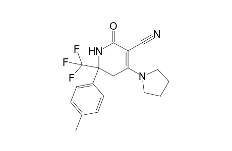 2-(4-Methylphenyl)-6-oxidanylidene-4-pyrrolidin-1-yl-2-(trifluoromethyl)-1,3-dihydropyridine-5-carbonitrile