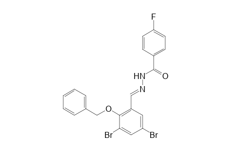 Benzaldehyde-2-benzyloxy-3,5-dibromo-, (4-fluorobenzoyl-)hydrazone