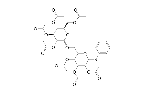 D-Glucopyranosylamine, N-phenyl-6-o-(2,3,4,6-tetra-o-acetyl-.alpha.-D-galactopyranosyl)-, 2,3,4-triacetate