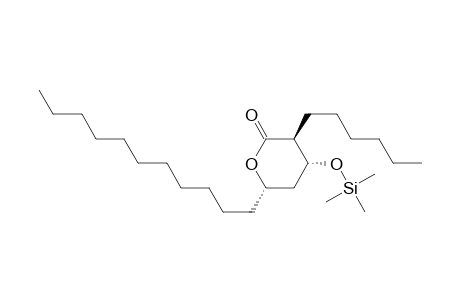 2H-Pyran-2-one, 3-hexyltetrahydro-4-[(trimethylsilyl)oxy]-6-undecyl-, [3S-(3.alpha.,4.beta.,6.beta.)]-