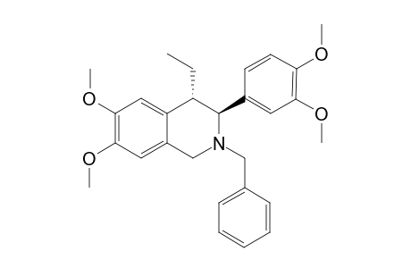 (+)-(3S,4S)-N-benzyl-3-(3,4-dimethoxyphenyl)-6,7-dimethoxy-4-ethyl-1,2,3,4-tetraisoquinoline