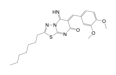 7H-[1,3,4]thiadiazolo[3,2-a]pyrimidin-7-one, 6-[(3,4-dimethoxyphenyl)methylene]-2-heptyl-5,6-dihydro-5-imino-, (6Z)-