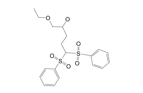 1-Ethoxy-2-hydroxy-5,5-bis(phenylsulfonyl)pentane