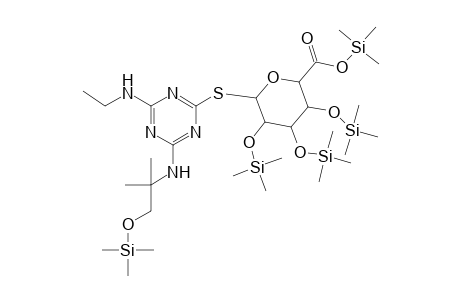 .beta.-D-Glucopyranosiduronic acid, 4-[[1,1-dimethyl-2-[(trimethylsilyl)oxy]ethyl]amino]-6-(ethylamino)-1 ,3,5-triazin-2-yl 1-thio-2,3,4-tris-O-(trimethylsilyl)-, trimethylsilyl ester