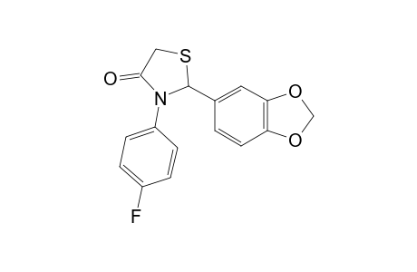 3-(p-fluorophenyl)-2-[3,4-(methylenedioxy)phenyl]-4-thiazolidinone