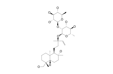 ENT-14-LABDEN-8-BETA,19-DIOL_13-ALPHA-O-[BETA-D-QUINOVOPYRANOSYL-(1->2)-ALPHA-L-RHAMNOPYRANOSIDE]