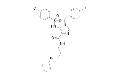 1-(4-Chlorophenylmethyl)-5-(4-chlorophenylsulfonylamino)-1H-imidazole-N-(3-cyclopentylaminopropyl)-4-carboxamide