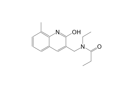 N-ethyl-N-[(2-hydroxy-8-methyl-3-quinolinyl)methyl]propanamide