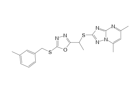 2-(1-(5-(3-methylbenzylthio)-1,3,4-oxadiazol-2-yl)-ethylthio)-5,7-dimethyl-1,2,4-triazolo[1,5-a]pyrimidine