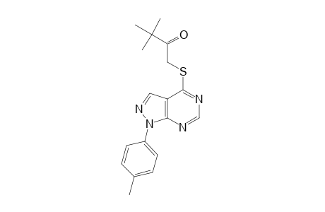 3,3-dimethyl-1-{[1-(4-methylphenyl)-1H-pyrazolo[3,4-d]pyrimidin-4-yl]sulfanyl}-2-butanone