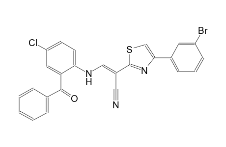 (2E)-3-(2-benzoyl-4-chloroanilino)-2-[4-(3-bromophenyl)-1,3-thiazol-2-yl]-2-propenenitrile