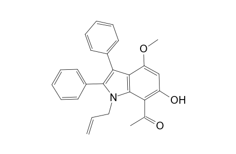 1-[6'-hydroxy-4'-methoxy-2',3'-diphenyl-1'-(prop-2''-enyl)indol-7'-yl]ethanone
