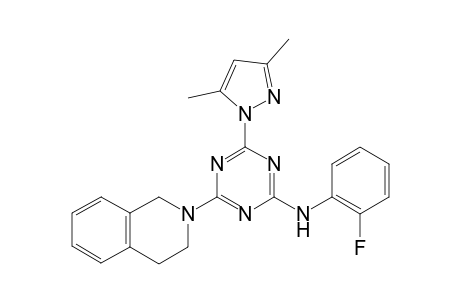 4-(3,4-dihydro-2(1H)-isoquinolinyl)-6-(3,5-dimethyl-1H-pyrazol-1-yl)-N-(2-fluorophenyl)-1,3,5-triazin-2-amine