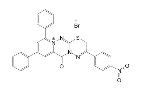 3-(4-Nitrophenyl)-6-oxo-8,10-diphenyl-2H,6H-pyrido[2,1-f][1,3,4]thiadiazino[2,3-c][1,2,4]triazin-11-ium bromide