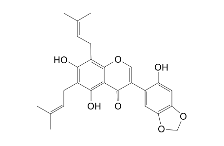 Euchrenone B5 [5,7,2'-trihydroxy-4',5'-methylenedioxy-6,8-di(.gamma.,.gamma.-dimethylallyl)isoflavanone]