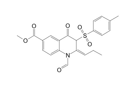 (2E)-1-formyl-3-(4-methylphenyl)sulfonyl-4-oxo-2-propylidene-6-quinolinecarboxylic acid methyl ester