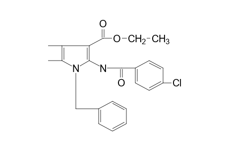 1-benzyl-2-(p-chlorobenzamido)-4,5-dimethylpyrrole-3-carboxylic acid, ethyl ester
