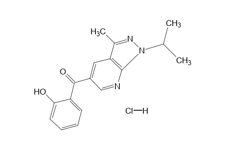 o-hydroxyphenyl 1-isopropyl-3-methyl-1H-pyrazolo[3,4-b]pyridin-5-yl ketone, monohydrochloride