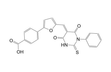 4-{5-[(E)-(4,6-dioxo-1-phenyl-2-thioxotetrahydro-5(2H)-pyrimidinylidene)methyl]-2-furyl}benzoic acid