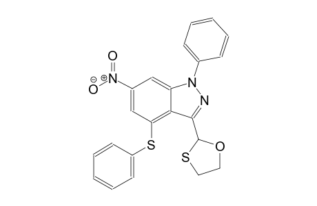 6-Nitro-3-(1,3-oxathiolan-2-yl)-1-phenyl-4-(phenylsulfanyl)-1H-indazole