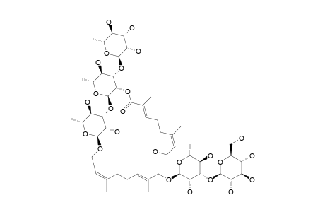 #6;(2E,6Z)-2,6-DIMETHYL-8-[(O-ALPHA-L-RHAMNOPYRANOSYL-(1->3)-(2-O-((2E,6Z)-8-HYDROXY-2,6-DIMETHYLOCTADIENOYL)-ALPHA-L-RHAMNOPYRANOSYL)-(1->3)-ALPHA-L-RH